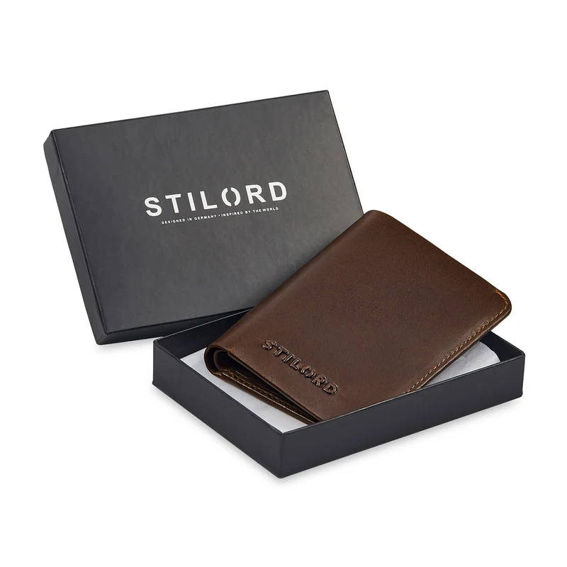 "Ledo" Leder Slim Wallet mit Münzfach RFID-Schutz 10 Kartenfächer