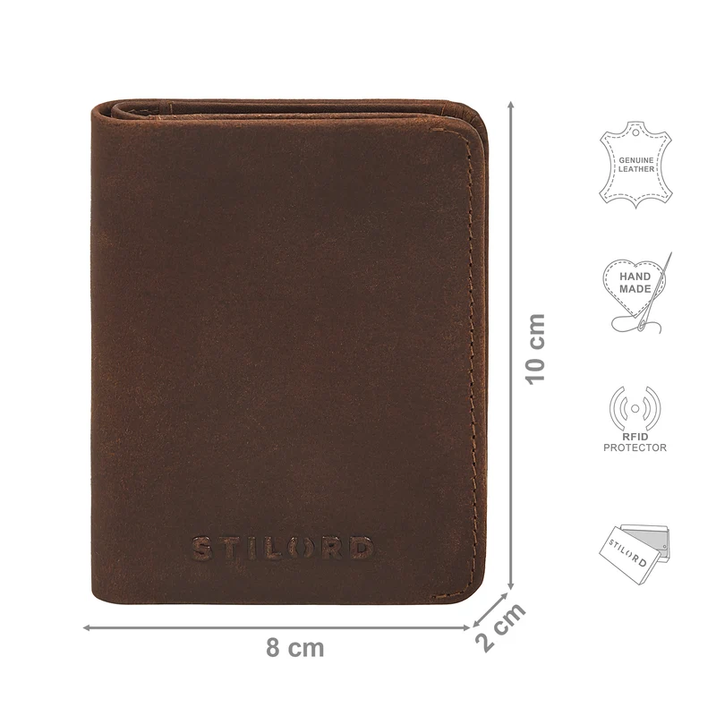 "Ledo" Leder Slim Wallet mit Münzfach RFID-Schutz 10 Kartenfächer