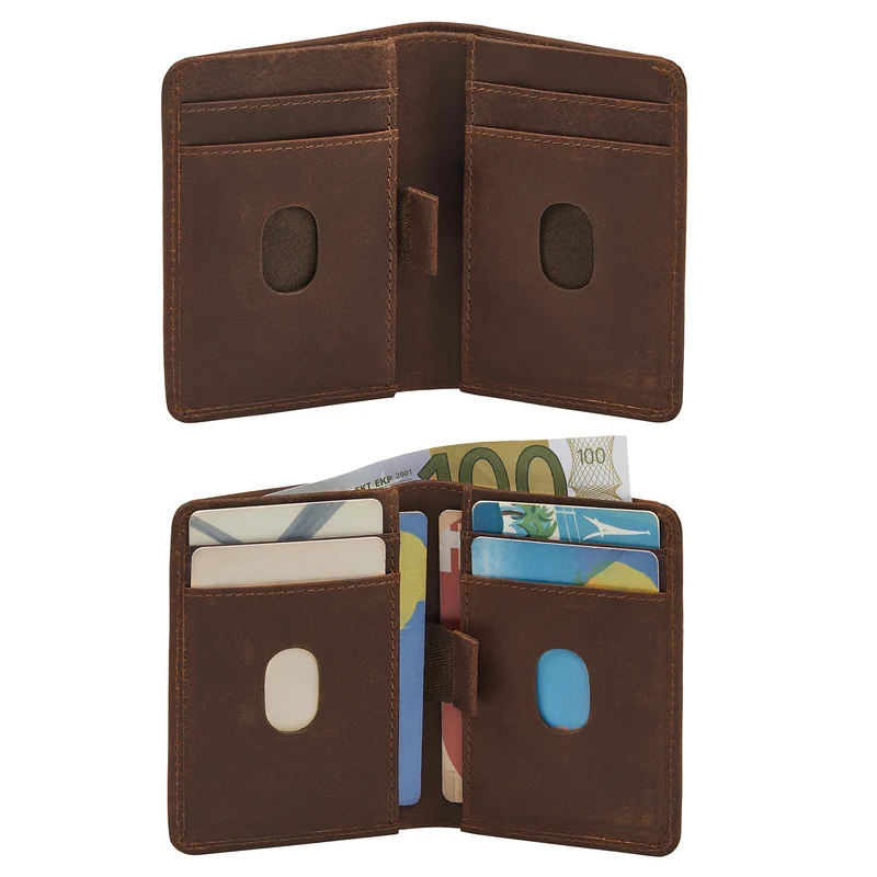 "Ledo" Leder Slim Wallet mit Münzfach RFID-Schutz 10 Kartenfächer