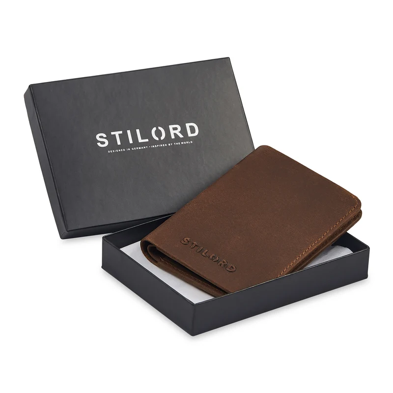 "Ledo" Leder Slim Wallet mit Münzfach RFID-Schutz 10 Kartenfächer
