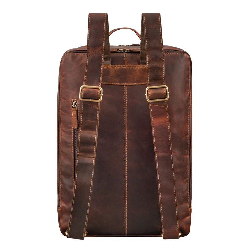 "Livius" Schmaler Lederrucksack Herren & Damen XL Laptop 15 - 19 Zoll