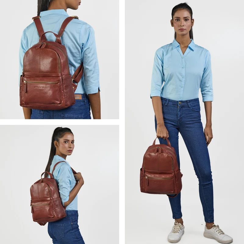 "Berry" City Rucksack Damen Leder Klein 13 Zoll