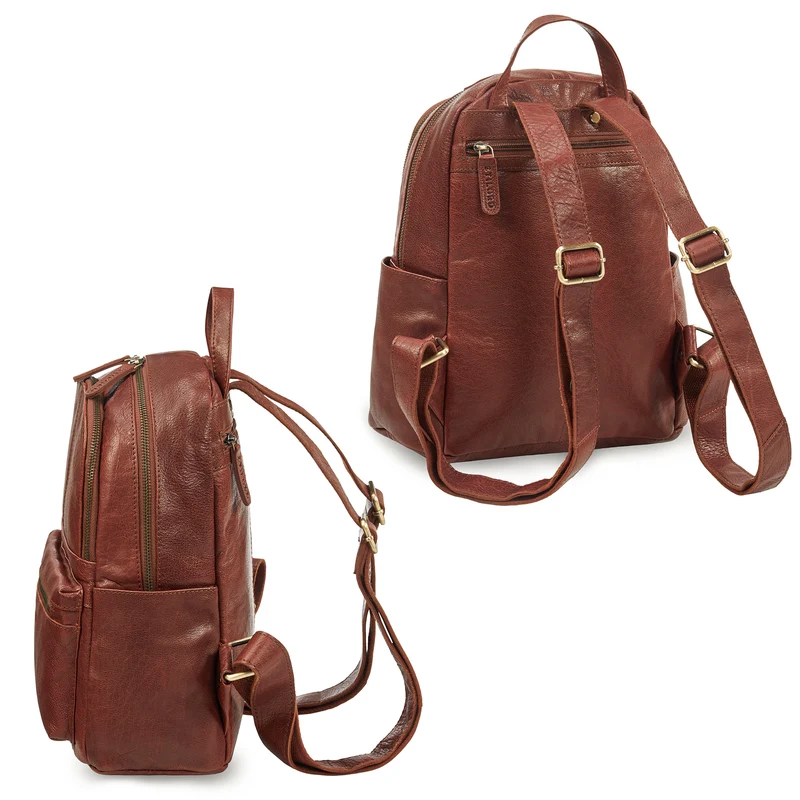 "Berry" City Rucksack Damen Leder Klein 13 Zoll