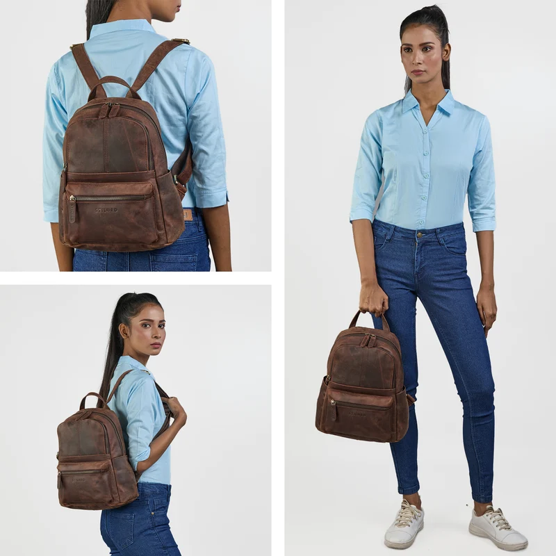 "Berry" City Rucksack Damen Leder Klein 13 Zoll