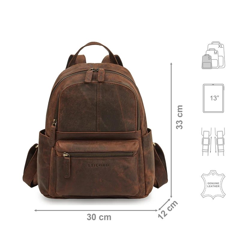 "Berry" City Rucksack Damen Leder Klein 13 Zoll
