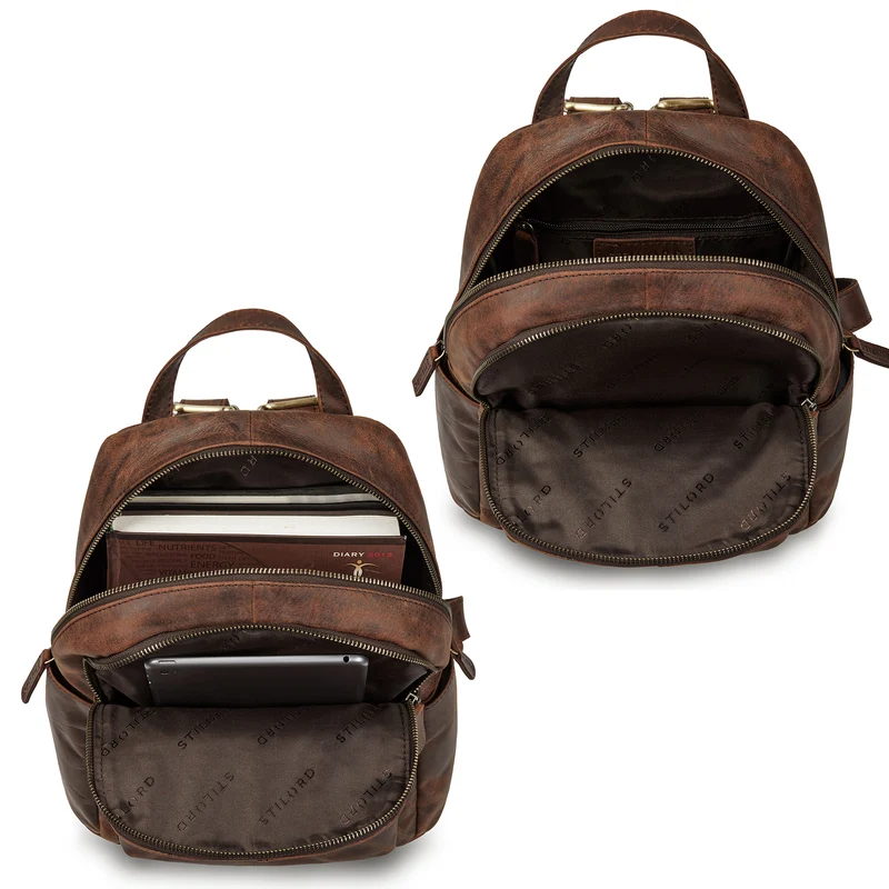 "Berry" City Rucksack Damen Leder Klein 13 Zoll