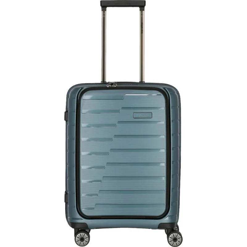 Travelite Air Base 4-Rollen-Kabinentrolley mit Vortasche S 55 cm -Eisblau