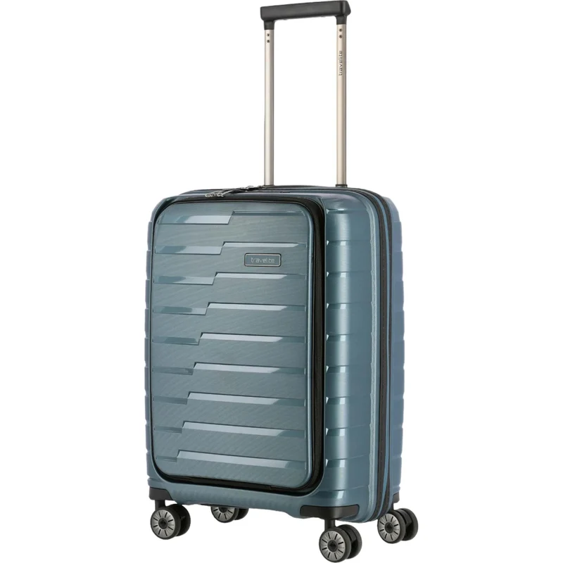 Travelite Air Base 4-Rollen-Kabinentrolley mit Vortasche S 55 cm -Eisblau