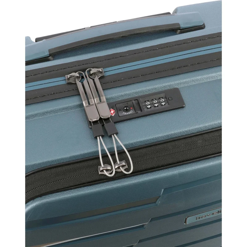Travelite Air Base 4-Rollen-Kabinentrolley mit Vortasche S 55 cm -Eisblau