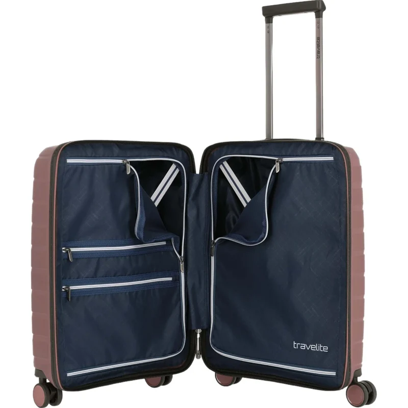 Travelite Air Base 4-Rollen-Kabinentrolley mit Vortasche S 55 cm -Flieder