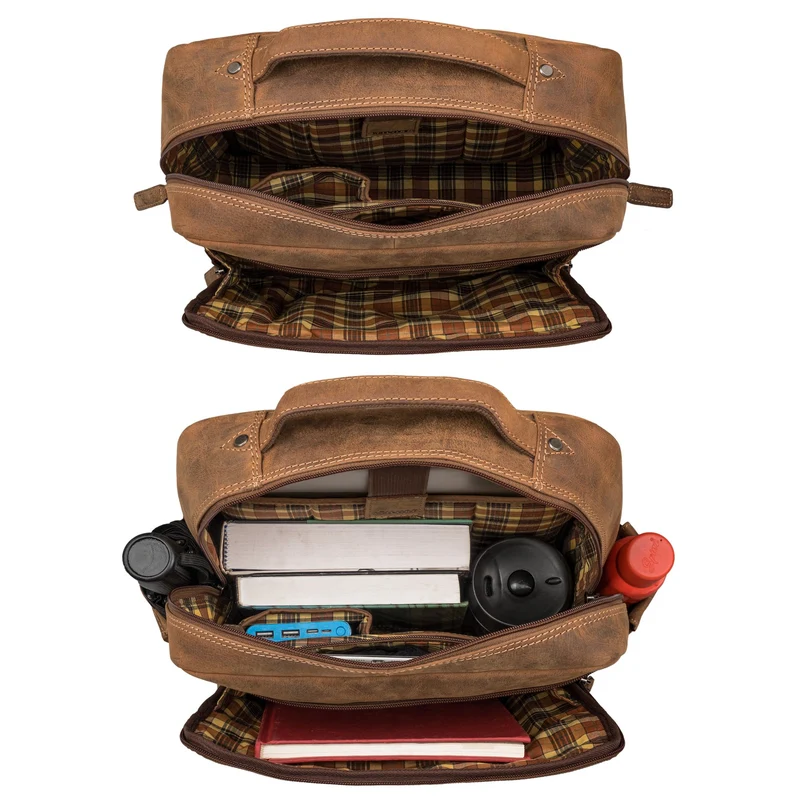 "Aldo" Echt-Leder Rucksack Damen und Herren für Laptop 15 - 16 Zoll