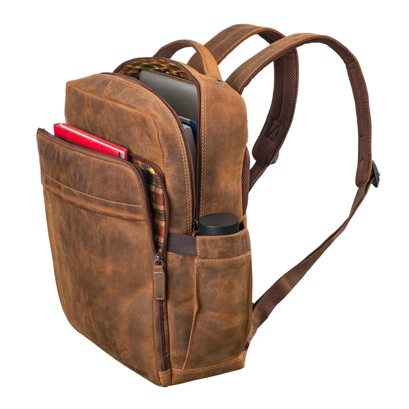 "Aldo" Echt-Leder Rucksack Damen und Herren für Laptop 15 - 16 Zoll