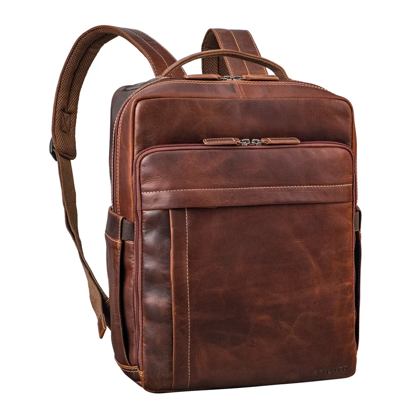"Aldo" Echt-Leder Rucksack Damen und Herren für Laptop 15 - 16 Zoll
