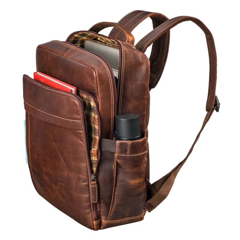 "Aldo" Echt-Leder Rucksack Damen und Herren für Laptop 15 - 16 Zoll