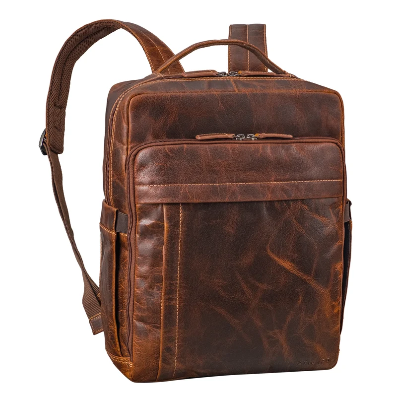 "Aldo" Echt-Leder Rucksack Damen und Herren für Laptop 15 - 16 Zoll