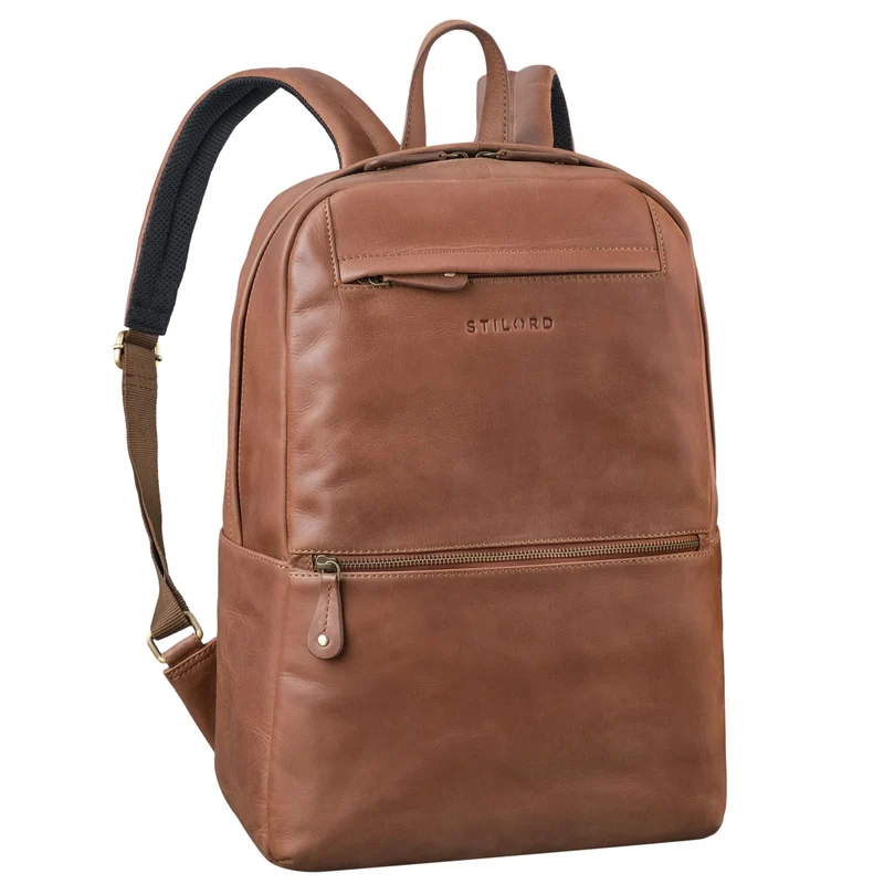 "Benedict" Echt Lederrucksack Damen und Herren Laptopfach 15 - 16 Zoll
