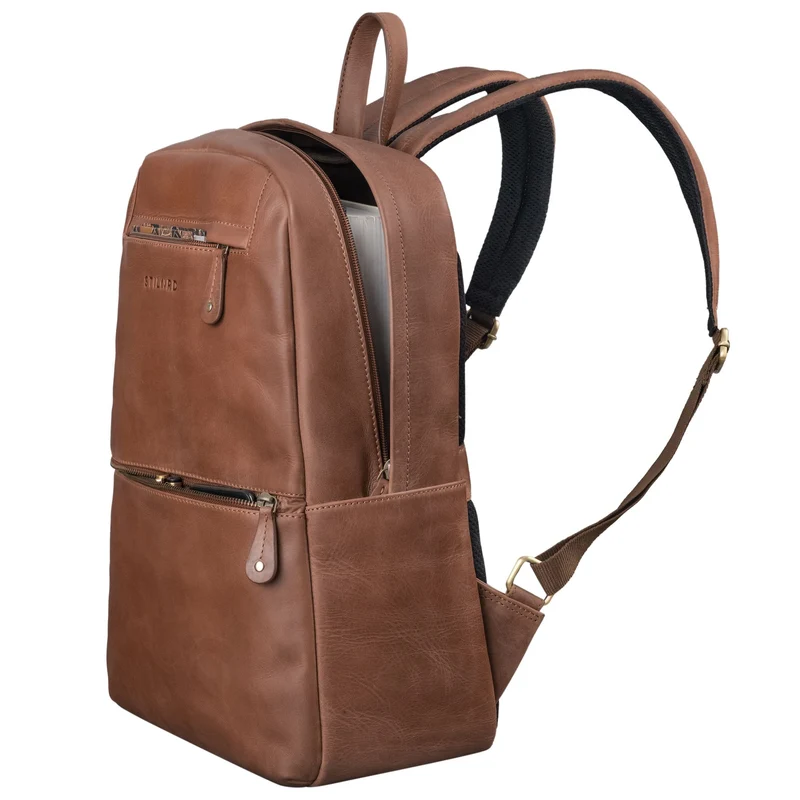 "Benedict" Echt Lederrucksack Damen und Herren Laptopfach 15 - 16 Zoll