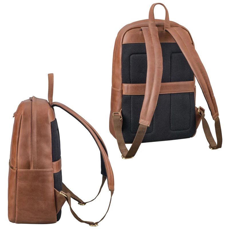 "Benedict" Echt Lederrucksack Damen und Herren Laptopfach 15 - 16 Zoll
