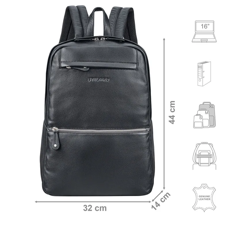 "Benedict" Echt Lederrucksack Damen und Herren Laptopfach 15 - 16 Zoll
