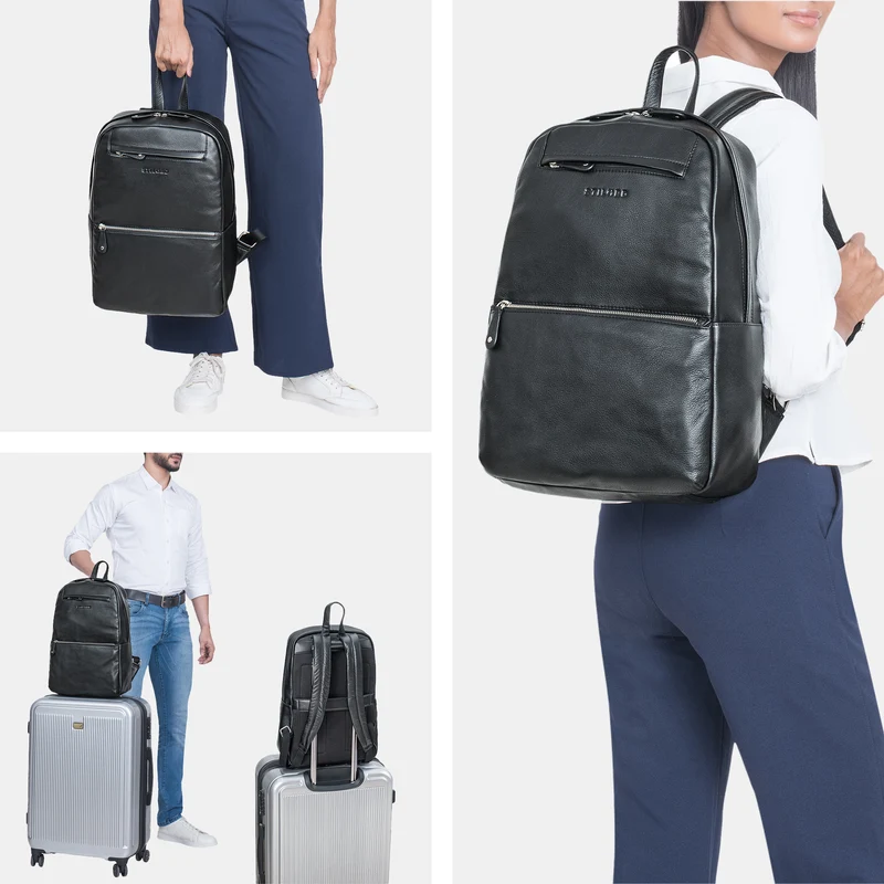 "Benedict" Echt Lederrucksack Damen und Herren Laptopfach 15 - 16 Zoll