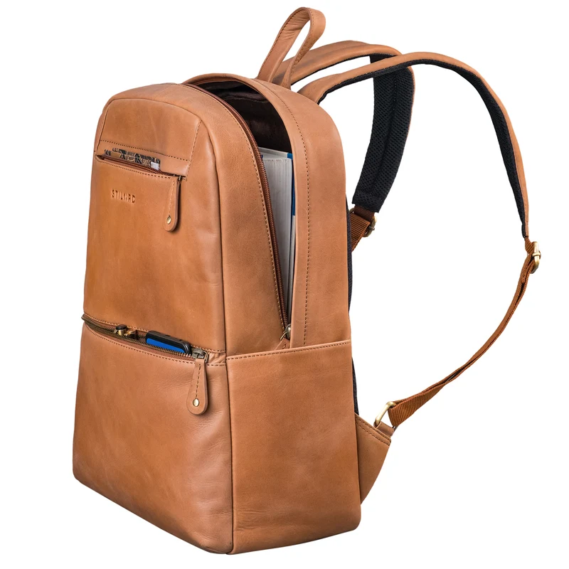 "Benedict" Echt Lederrucksack Damen und Herren Laptopfach 15 - 16 Zoll