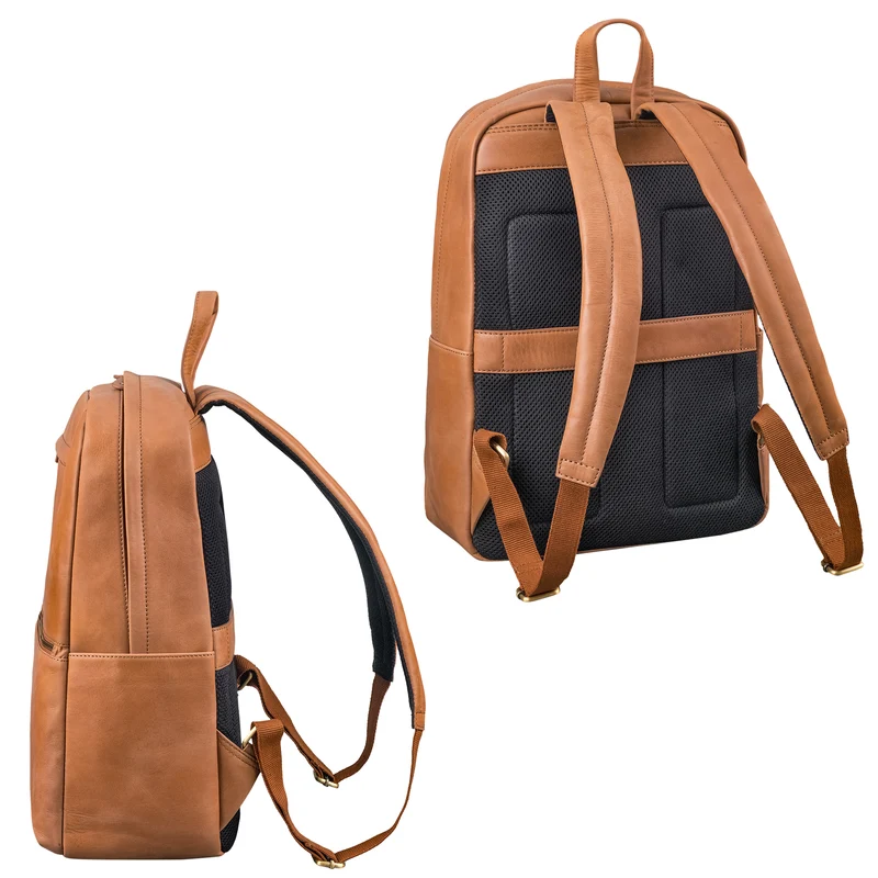 "Benedict" Echt Lederrucksack Damen und Herren Laptopfach 15 - 16 Zoll