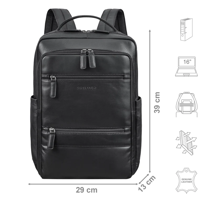 "Torben" 15 - 16 Zoll Laptop-Rucksack Leder Groß für Herren & Damen