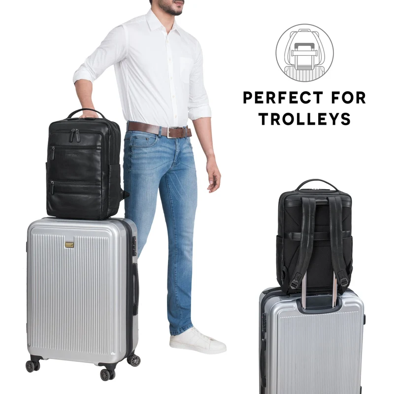 "Torben" 15 - 16 Zoll Laptop-Rucksack Leder Groß für Herren & Damen
