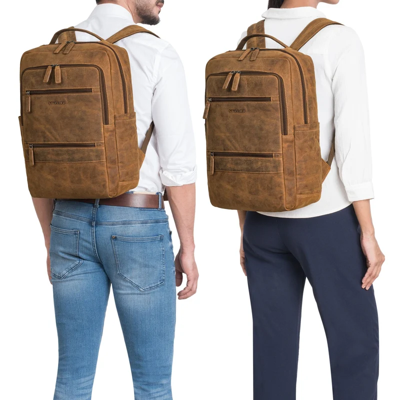 "Torben" 15 - 16 Zoll Laptop-Rucksack Leder Groß für Herren & Damen