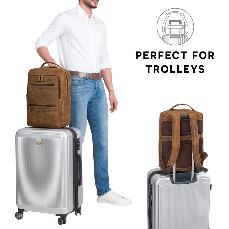 "Torben" 15 - 16 Zoll Laptop-Rucksack Leder Groß für Herren & Damen