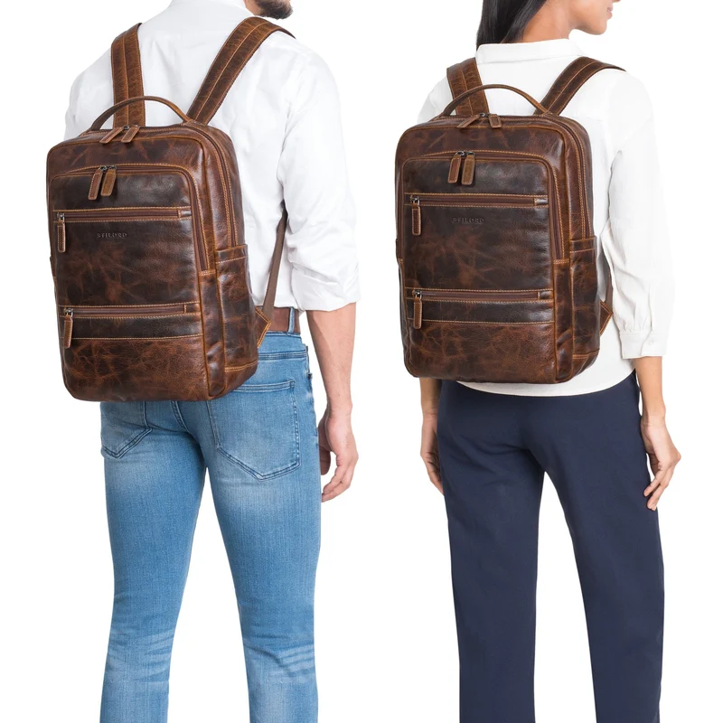 "Torben" 15 - 16 Zoll Laptop-Rucksack Leder Groß für Herren & Damen