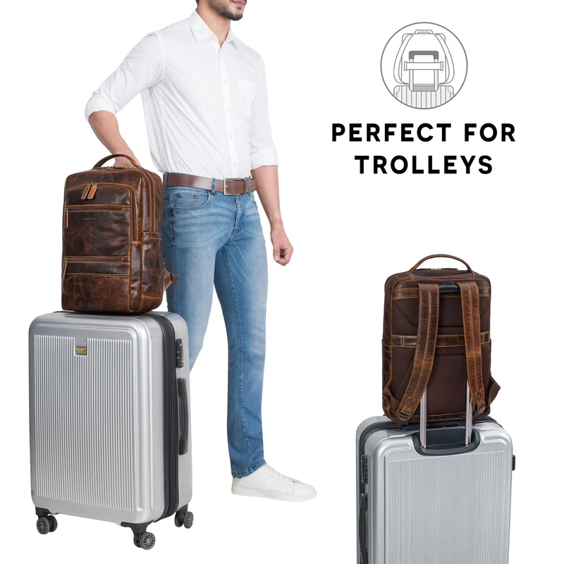 "Torben" 15 - 16 Zoll Laptop-Rucksack Leder Groß für Herren & Damen