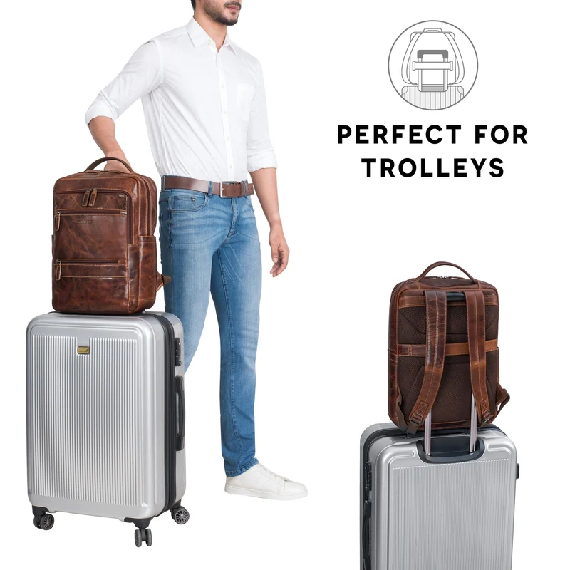 "Torben" 15 - 16 Zoll Laptop-Rucksack Leder Groß für Herren & Damen