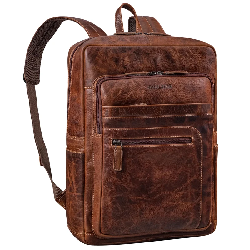 "Gilbert" Großer Leder Rucksack Herren Laptop 15 - 16 Zoll