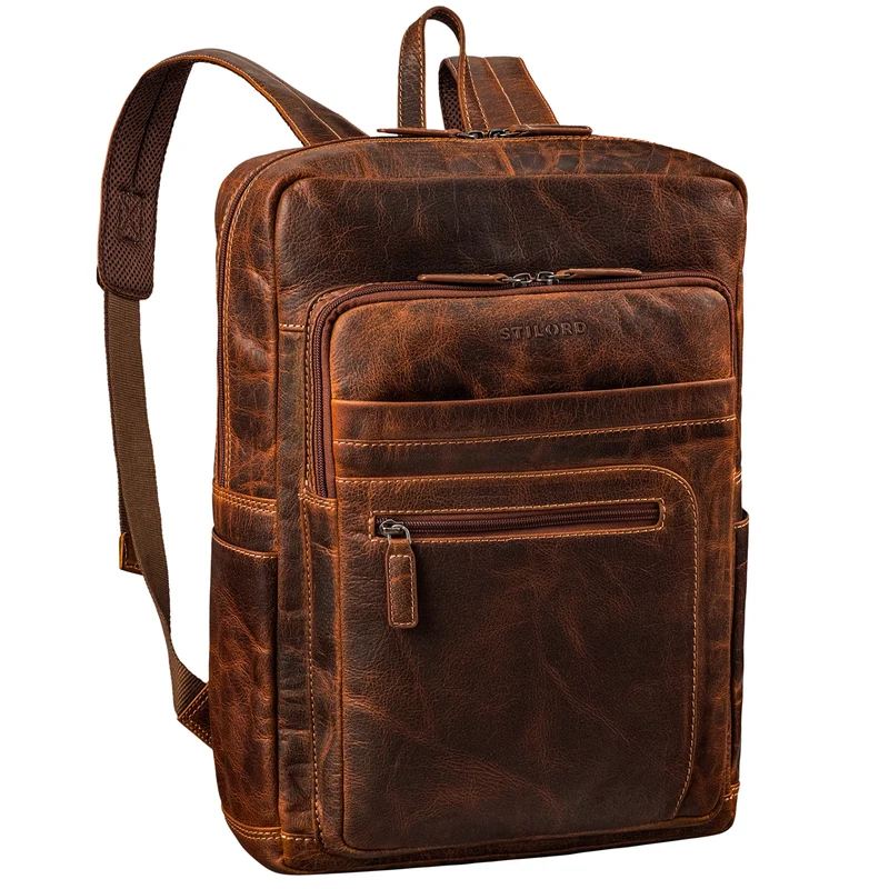 "Gilbert" Großer Leder Rucksack Herren Laptop 15 - 16 Zoll