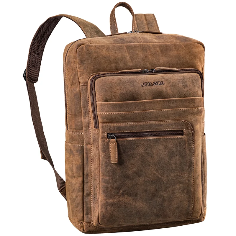 "Gilbert" Großer Leder Rucksack Herren Laptop 15 - 16 Zoll