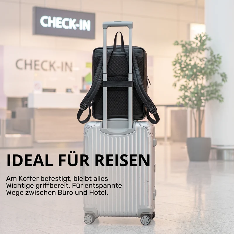 "Gilbert" Großer Leder Rucksack Herren Laptop 15 - 16 Zoll