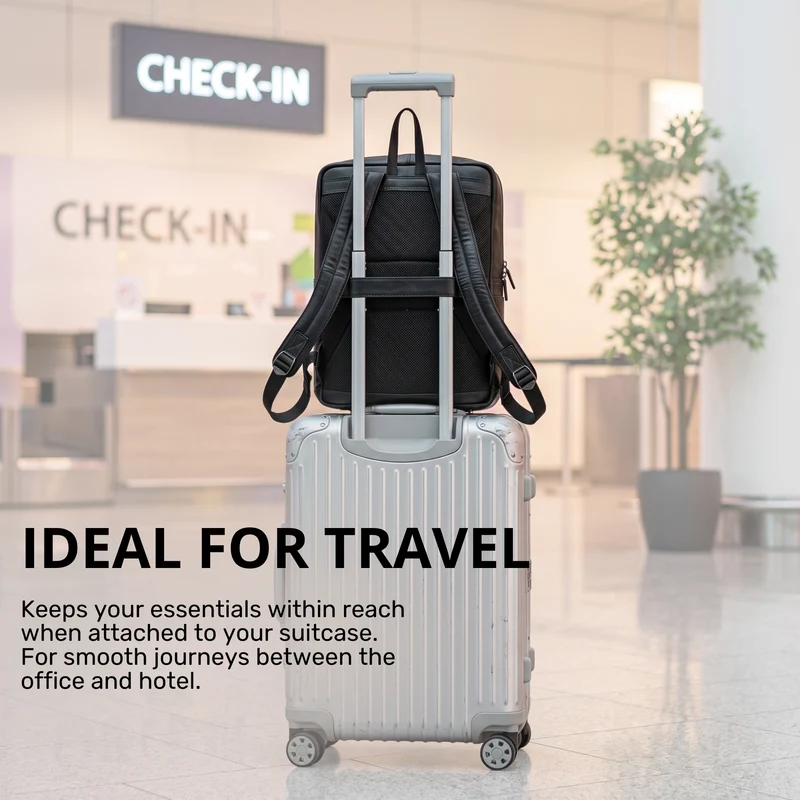 "Gilbert" Großer Leder Rucksack Herren Laptop 15 - 16 Zoll