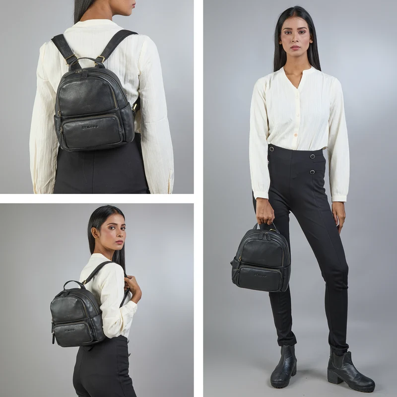 "Sue" Rucksack Damen Leder Elegant Klein Cityrucksack für Ausflüge