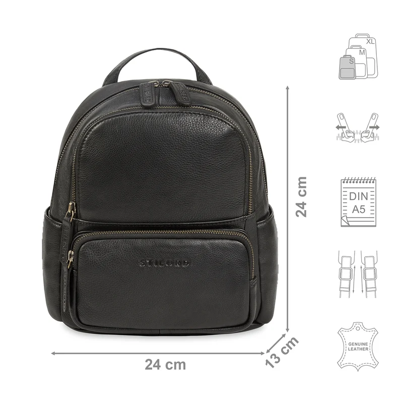 "Sue" Rucksack Damen Leder Elegant Klein Cityrucksack für Ausflüge