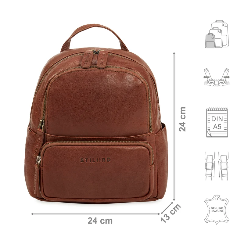 "Sue" Rucksack Damen Leder Elegant Klein Cityrucksack für Ausflüge