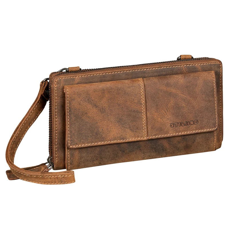 "Violina" 3-in-1 Handytasche mit Geldbörse Umhängen Damen Leder Klein