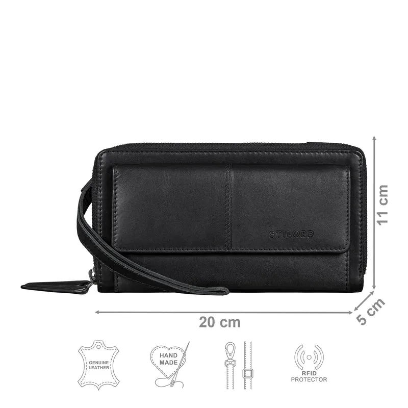 "Violina" 3-in-1 Handytasche mit Geldbörse Umhängen Damen Leder Klein