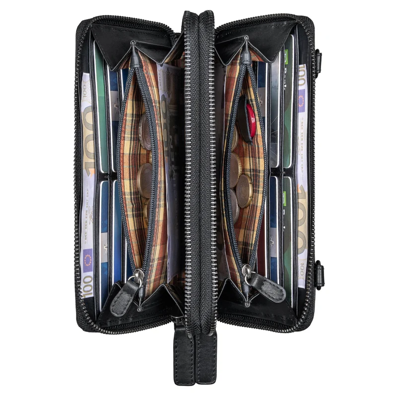 "Violina" 3-in-1 Handytasche mit Geldbörse Umhängen Damen Leder Klein