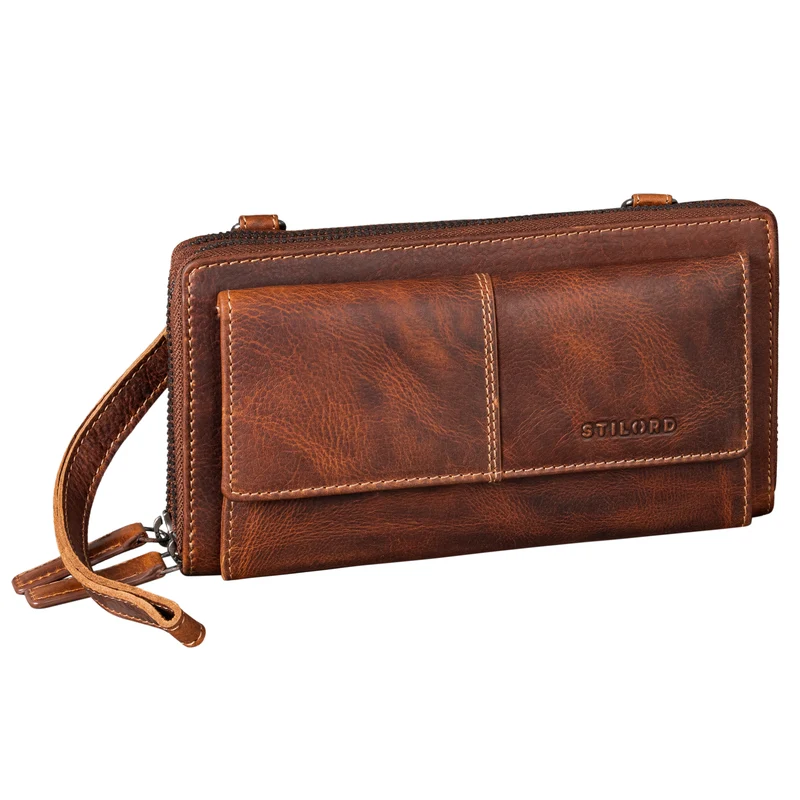 "Violina" 3-in-1 Handytasche mit Geldbörse Umhängen Damen Leder Klein