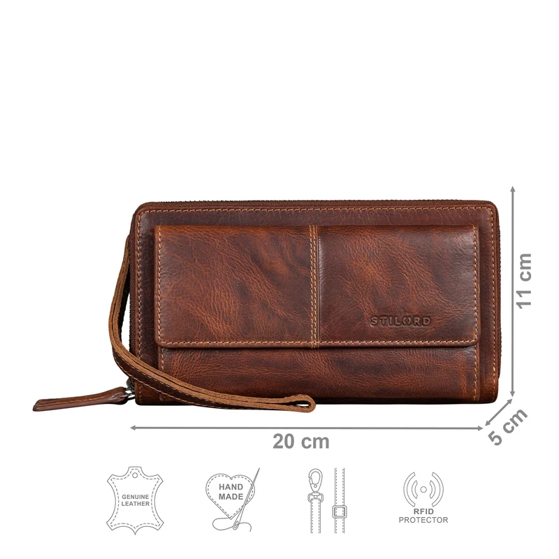 "Violina" 3-in-1 Handytasche mit Geldbörse Umhängen Damen Leder Klein