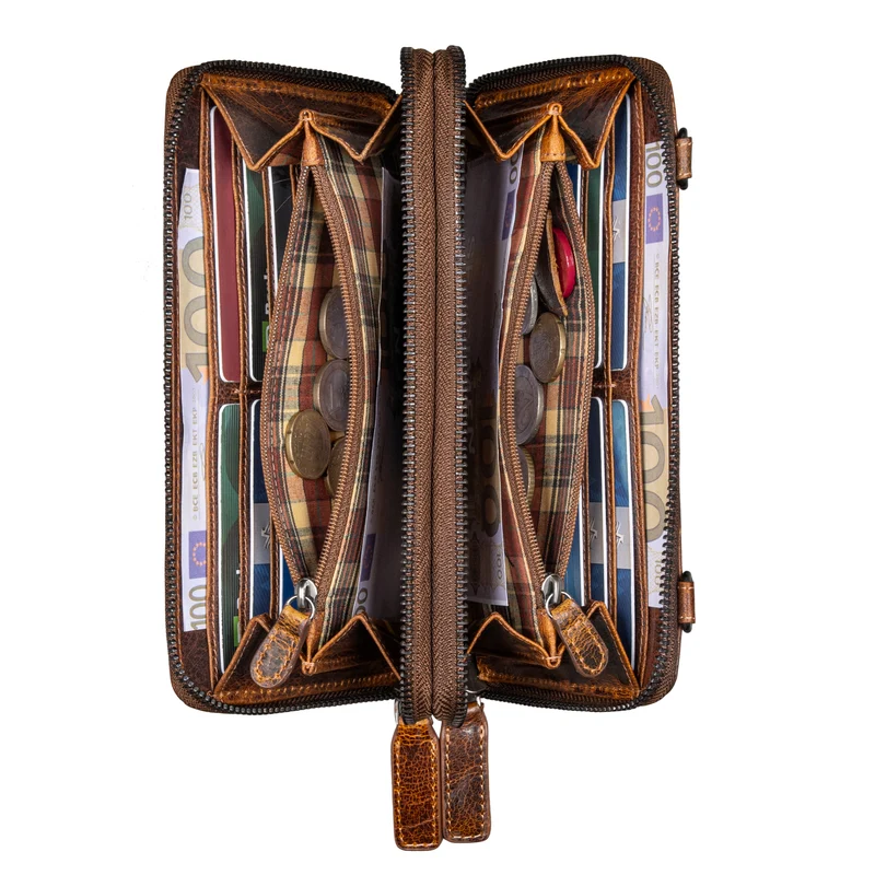 "Violina" 3-in-1 Handytasche mit Geldbörse Umhängen Damen Leder Klein
