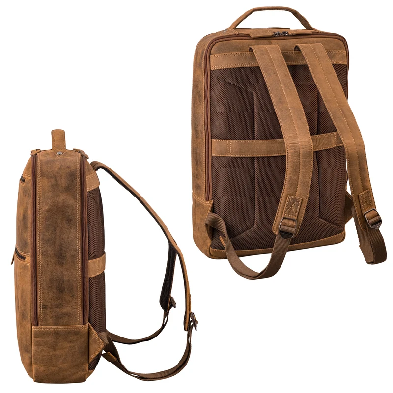 "Jayce" XL Leder Laptop Rucksack 17 Zoll Groß für Herren und Damen