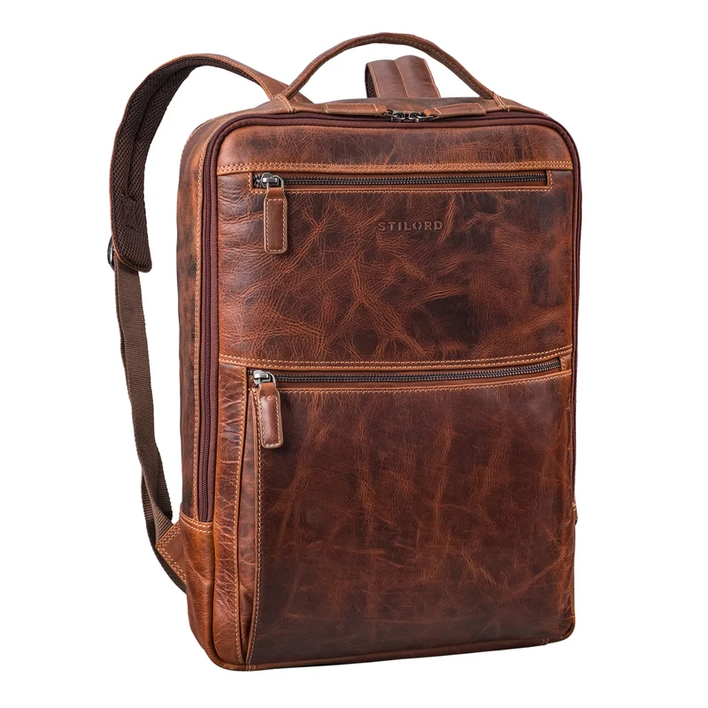 "Jayce" XL Leder Laptop Rucksack 17 Zoll Groß für Herren und Damen