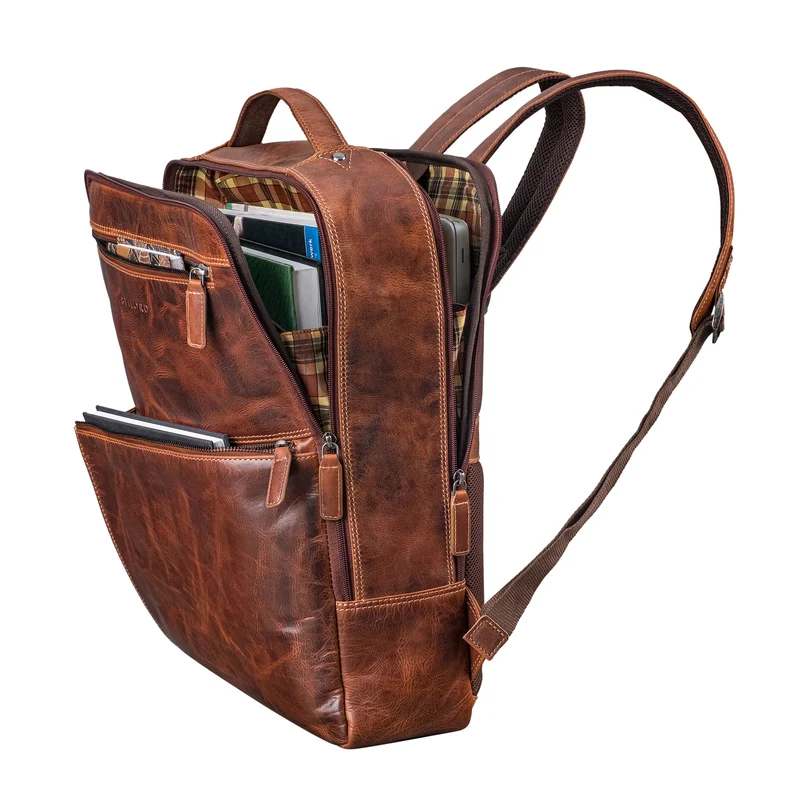 "Jayce" XL Leder Laptop Rucksack 17 Zoll Groß für Herren und Damen
